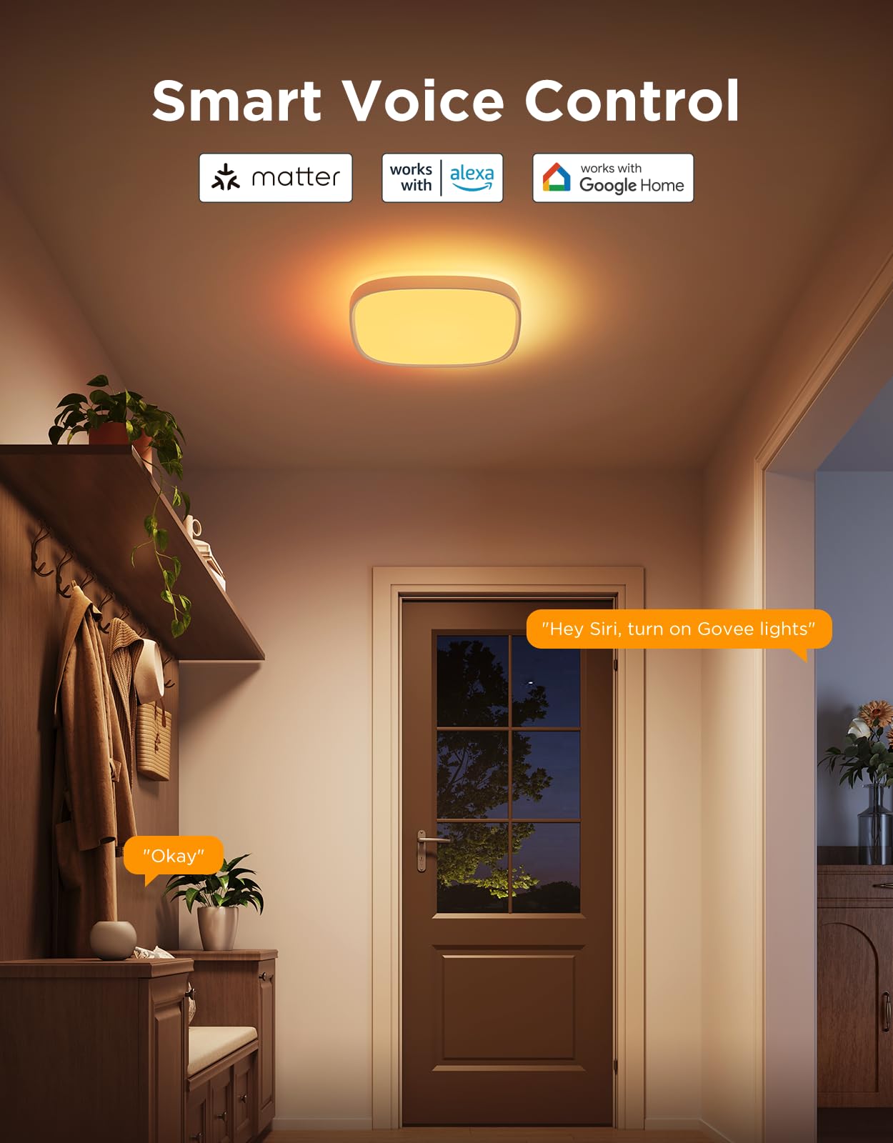 Govee Smart Ceiling Light modern square design for contemporary interiors