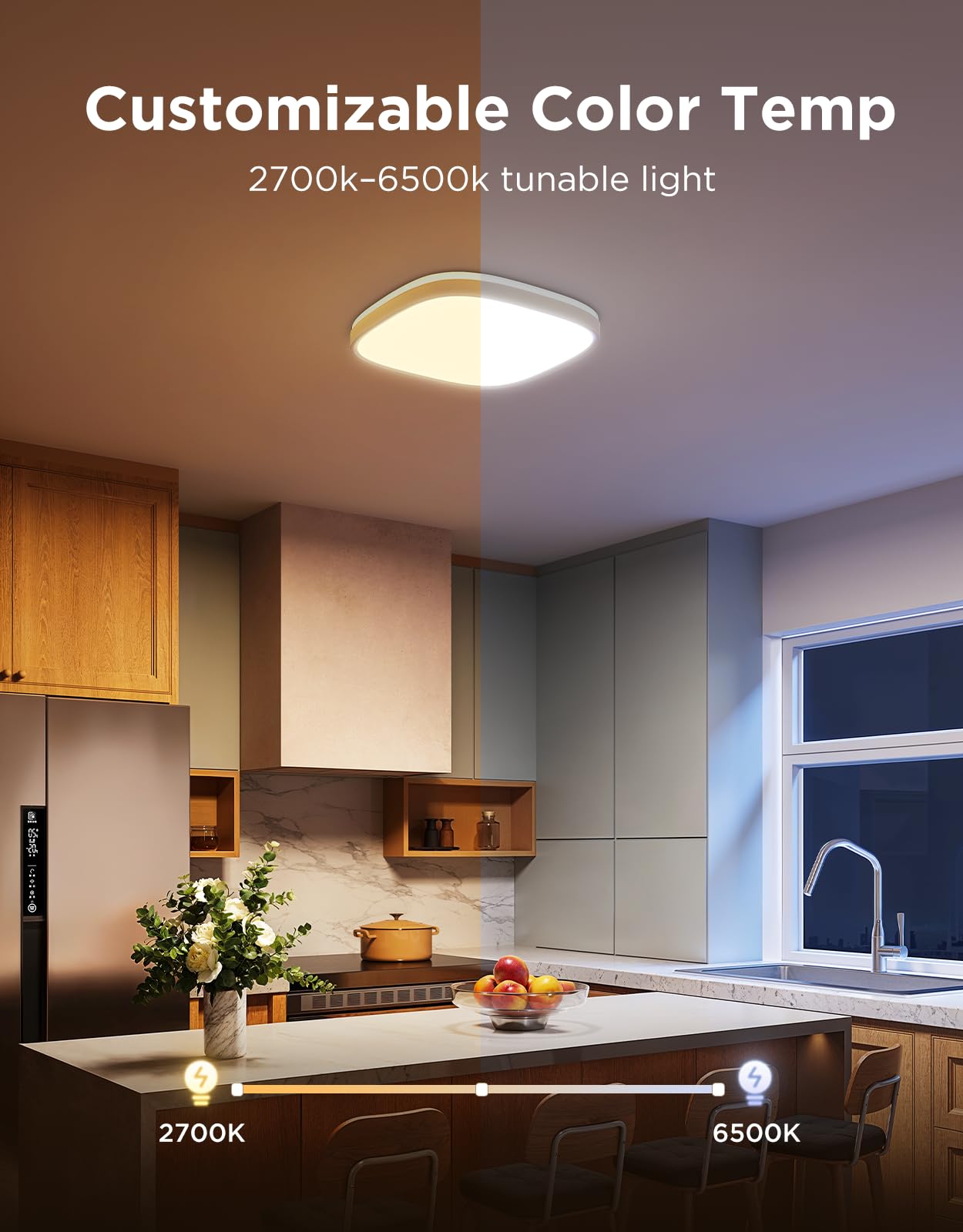 Govee ceiling light demonstrating timer and schedule features