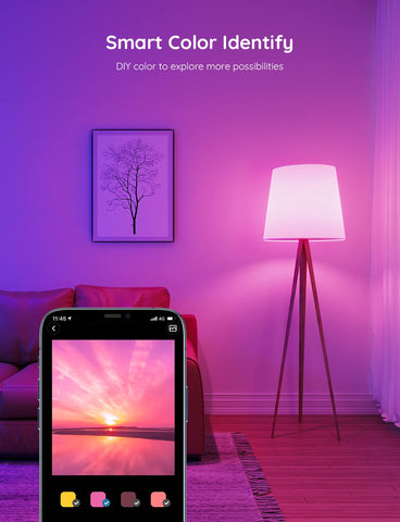 Govee bulbs offering 16 million colors to tailor ambiance.