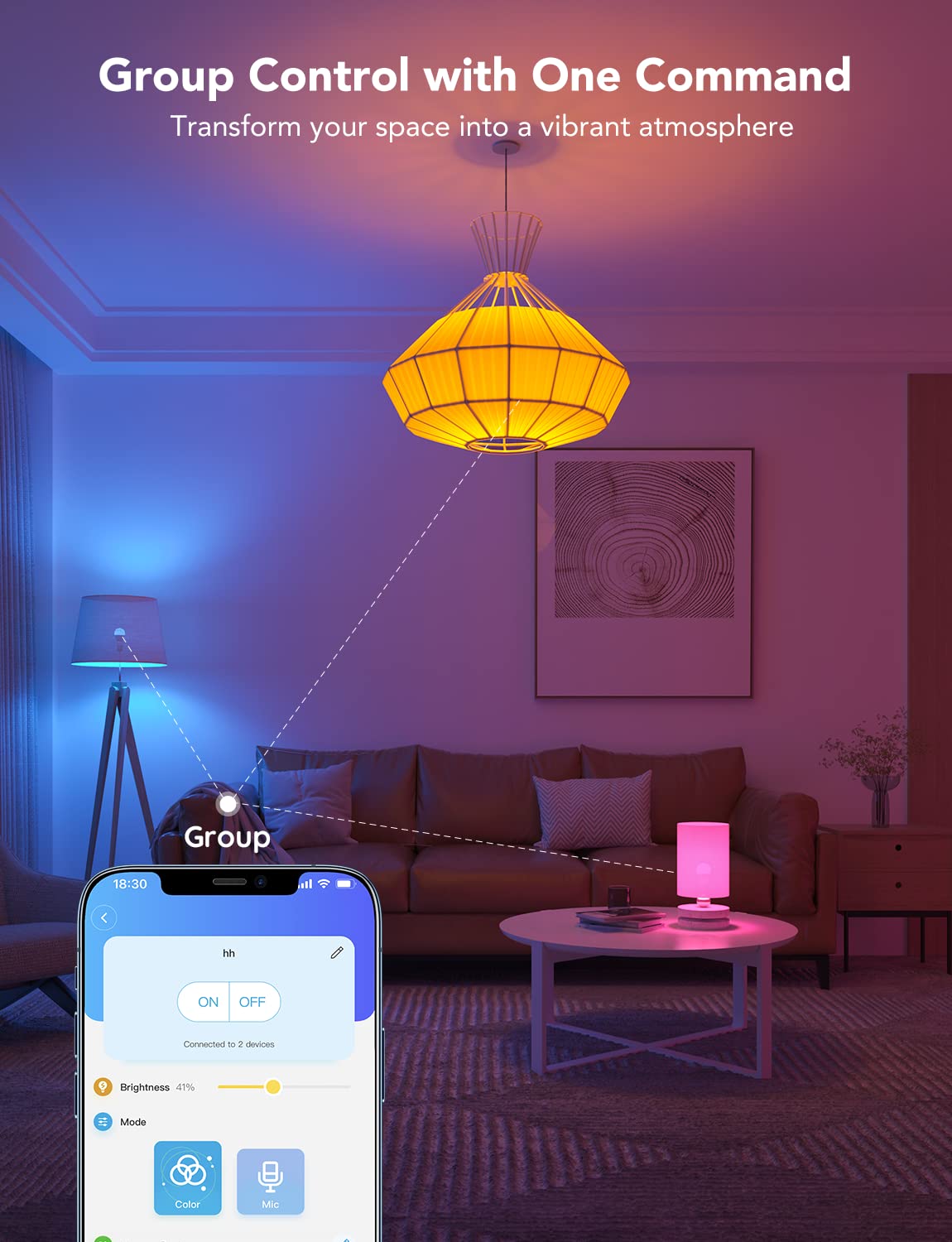 Govee Smart Light Bulbs 6-pack for wide-room brightness
