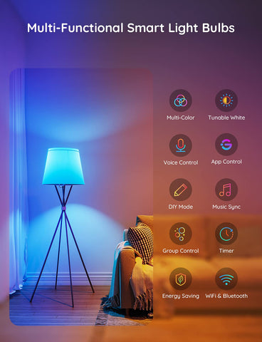 Eight-pack of Govee smart bulbs for scalable room lighting