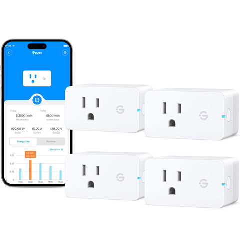 Govee Smart Plug energy monitor display shows real-time usage insights.