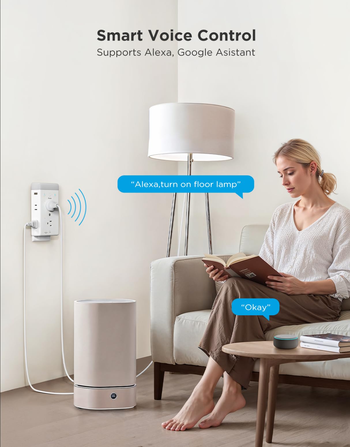 Govee smart plug extender with two USB ports for convenient device charging.