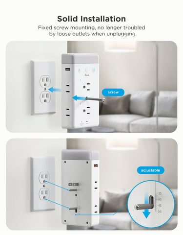 Govee outlet extender offers surge protection for safer power distribution.