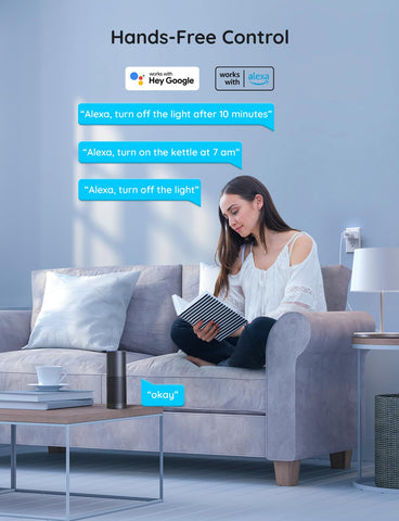 Govee Smart Plug voice-control with Alexa/Google for hands-free operation.