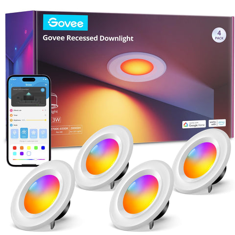 Govee smart retrofit 6in downlight installation shows quick in-can upgrade
