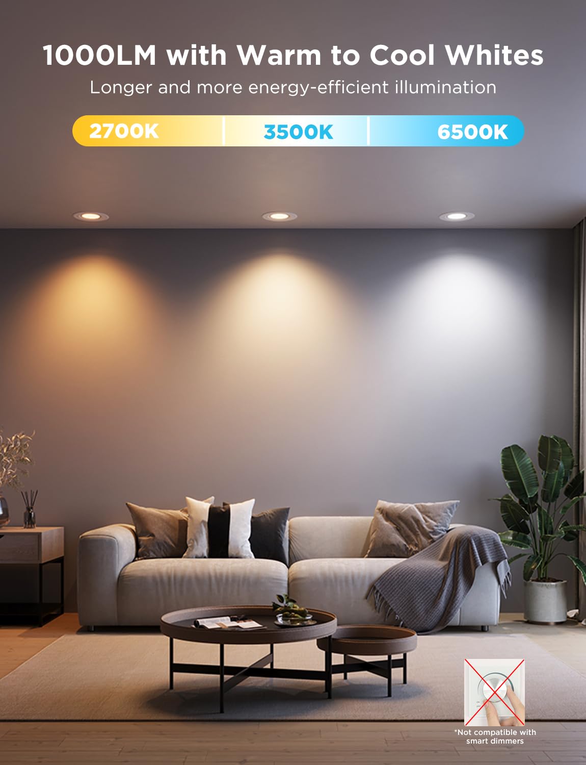 Govee smart retrofit 6in downlight rgbww colors for vibrant mood lighting