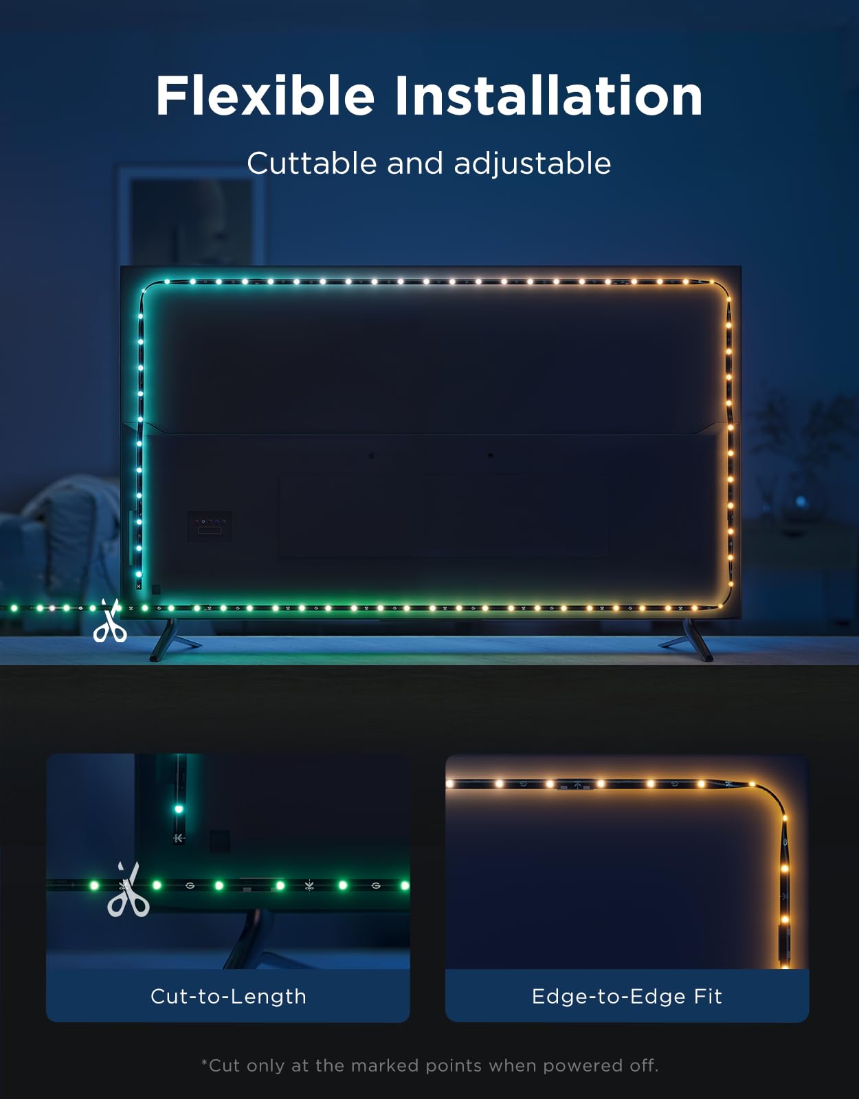 Govee smart scenes and music sync for dynamic ambience.