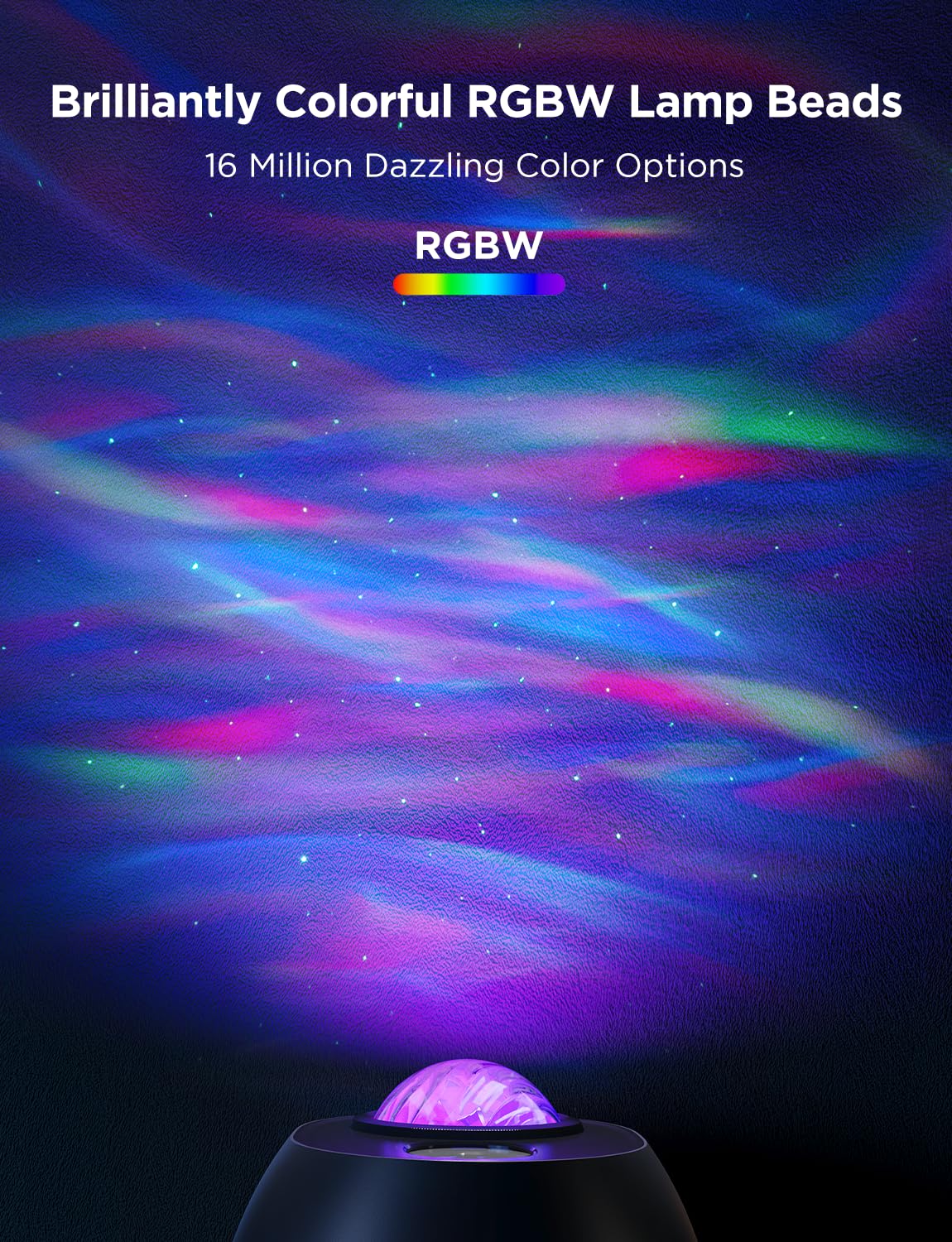 Govee Star Light Projector Aurora waves deliver a soothing night mood.