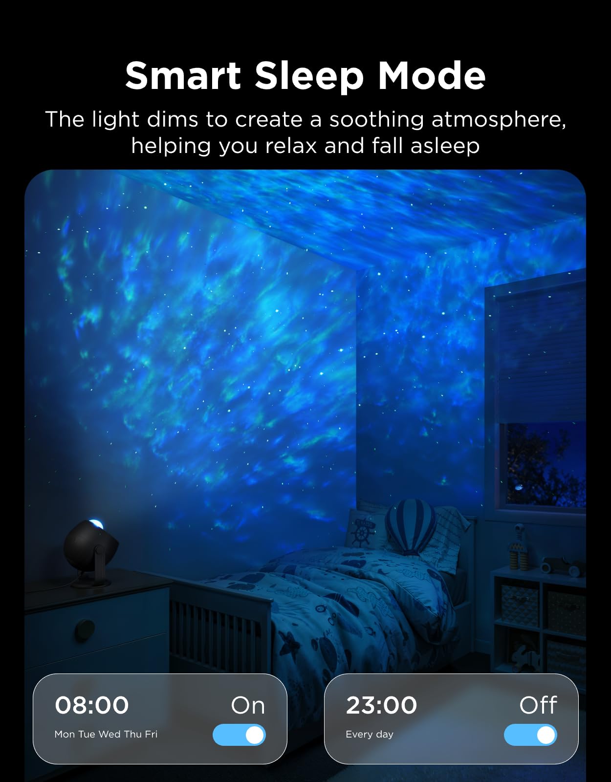 Govee Star Light Projector operates quietly for undisturbed sleep