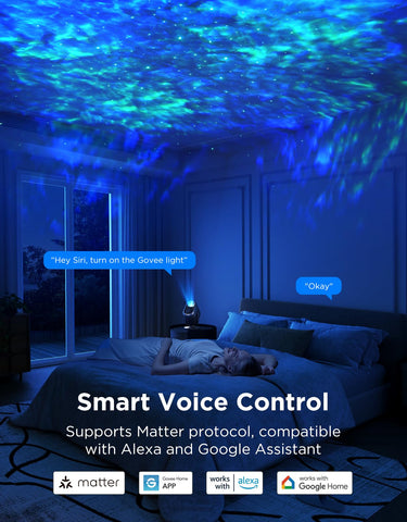 Govee Star Projector includes 18 white noise options for relaxation