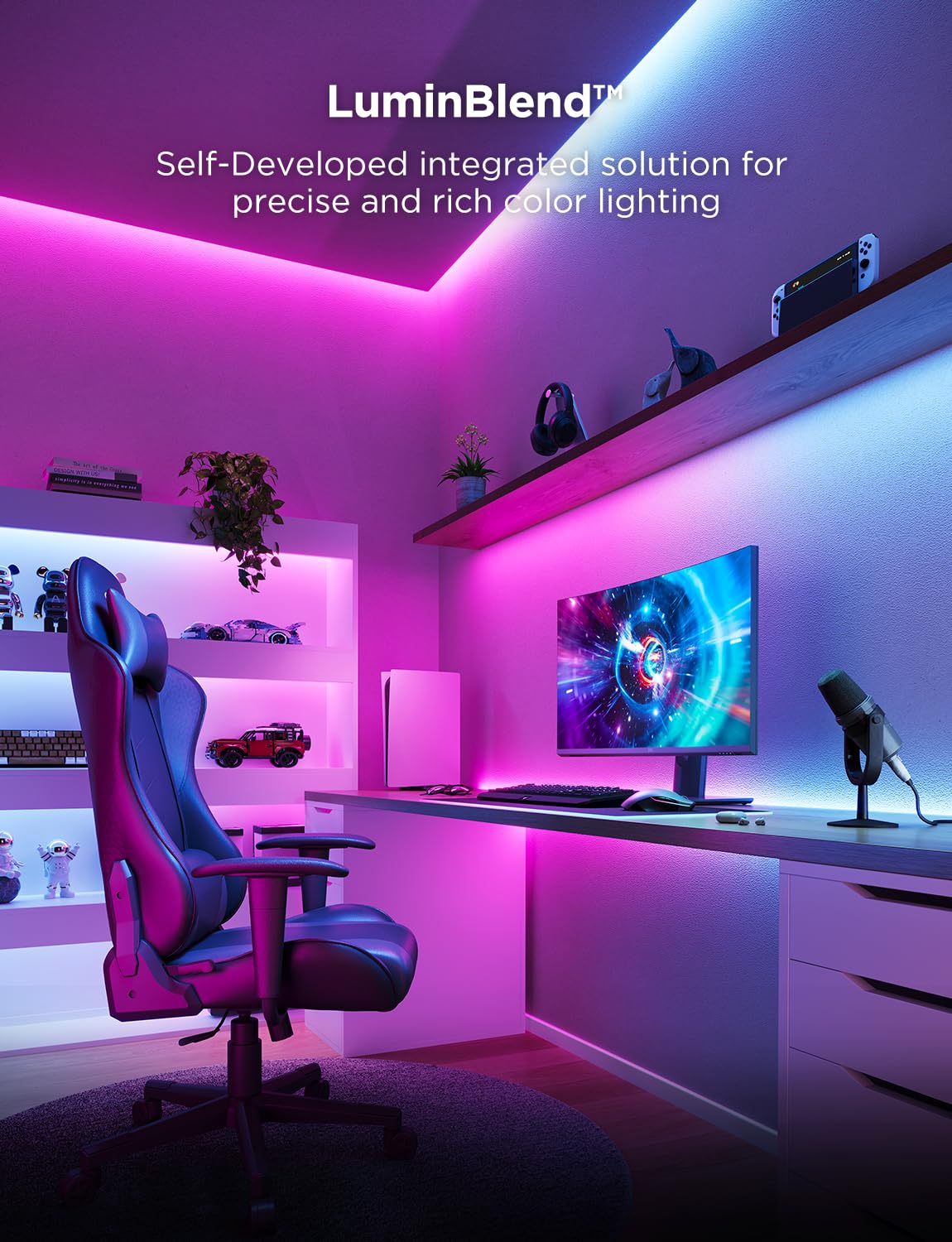 Music sync mode reacting to playlist for dynamic room ambiance