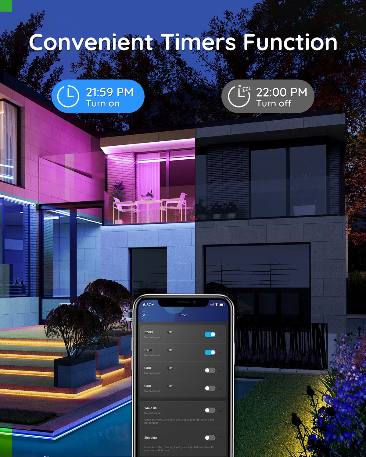 Govee lights sync with music for outdoor parties.