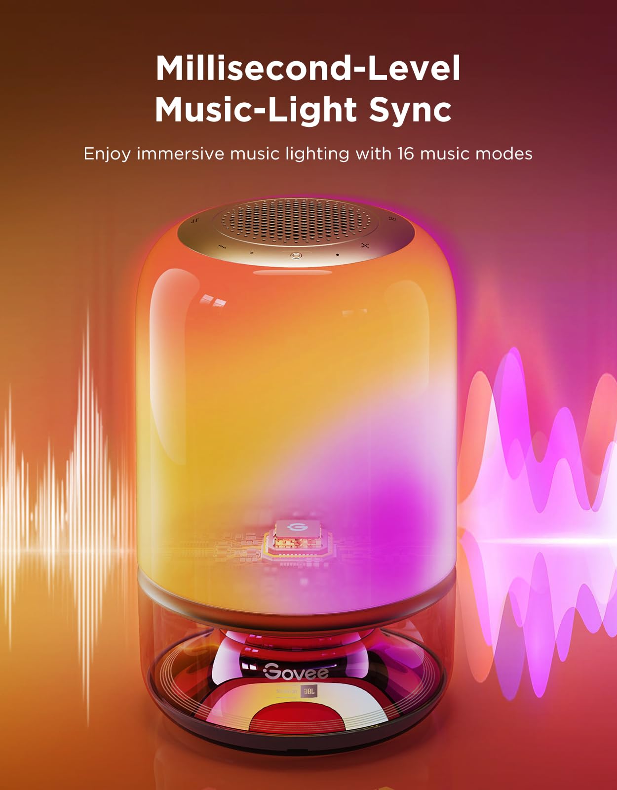 Govee Table Lamp 2 Pro battery powered mode for cordless convenience during gatherings.