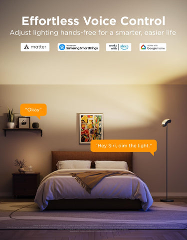 Tall 67-inch lamp reaches high ceilings, creating a broad ceiling wash.