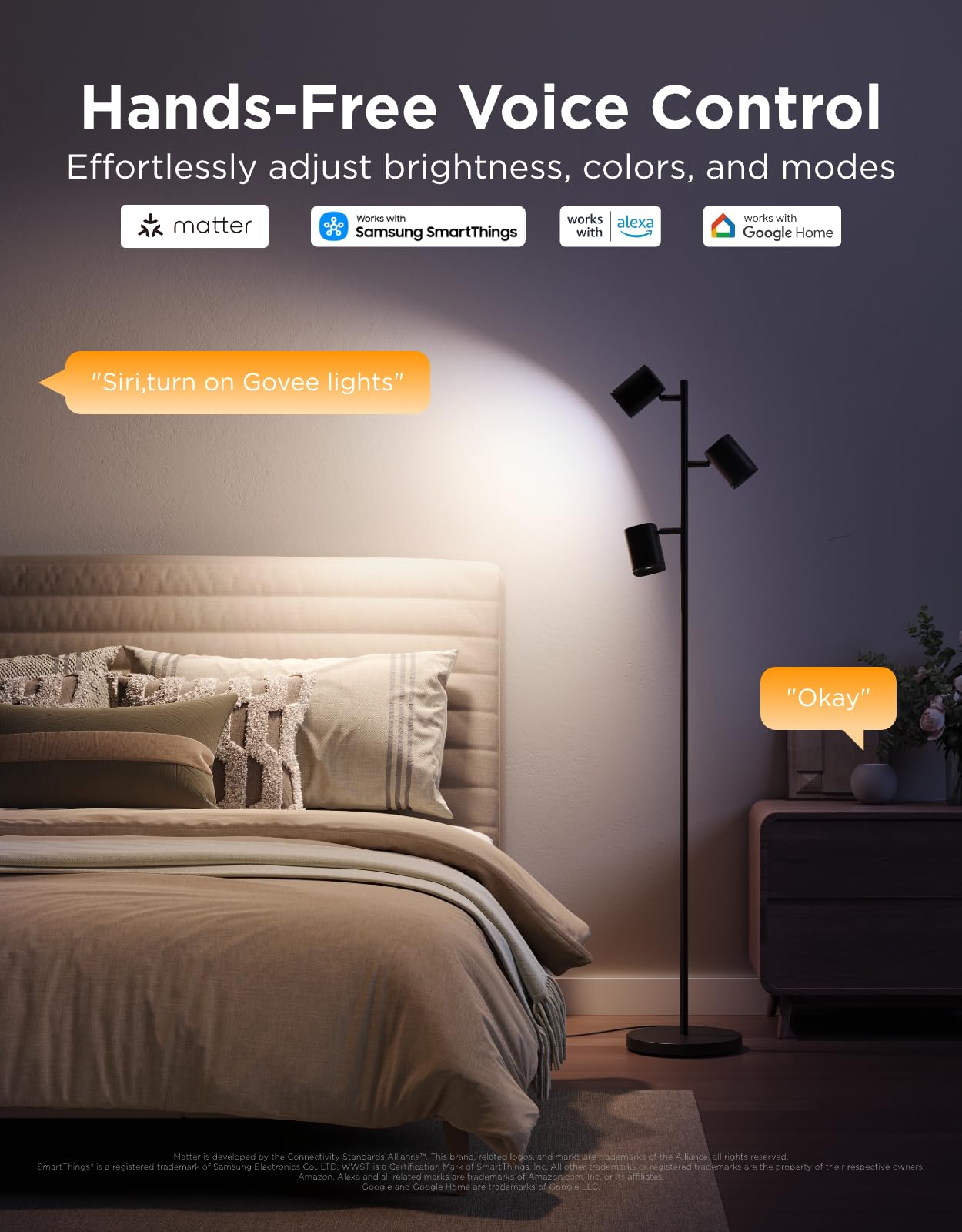 Govee lamp features tunable 2700K–6500K color temperature for any time.