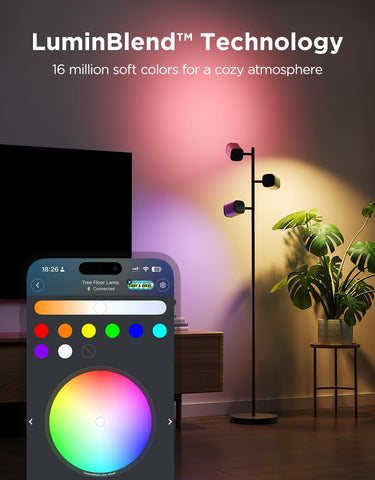 Govee lamp offers 64 dynamic scenes for mood lighting.