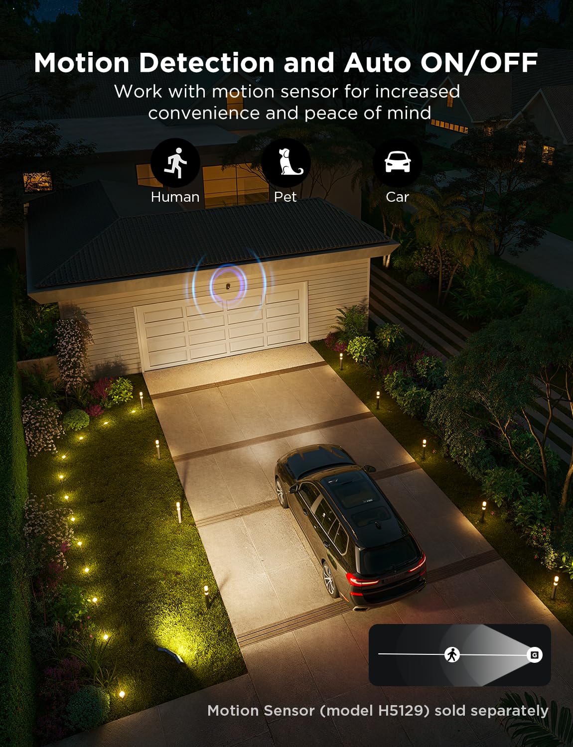 Govee Triad weatherproof flood lights designed for rain and wind resistance