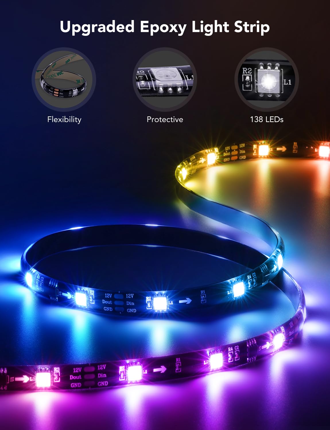 Ambient room lighting from Govee enhances movie and game night atmospheres