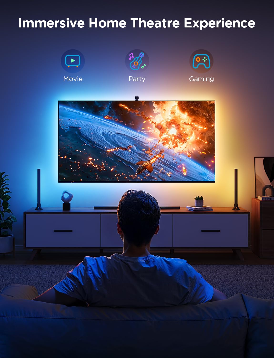 Govee TV Backlight 3 Lite Kit camera angle enables precise color matching.