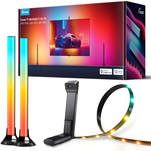 Govee TV Backlight 3 Lite Kit front view enhances room ambience and immersion.
