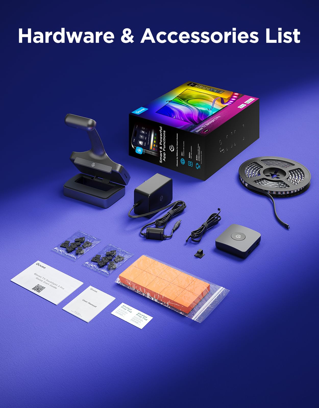 Govee TV Backlight 3 Pro 16-bit color processing ensures smooth color transitions.