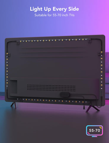Govee backlight with cable clips for tidy, secure installation