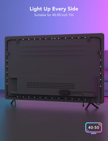 Ambient room scene using Govee backlight to set mood