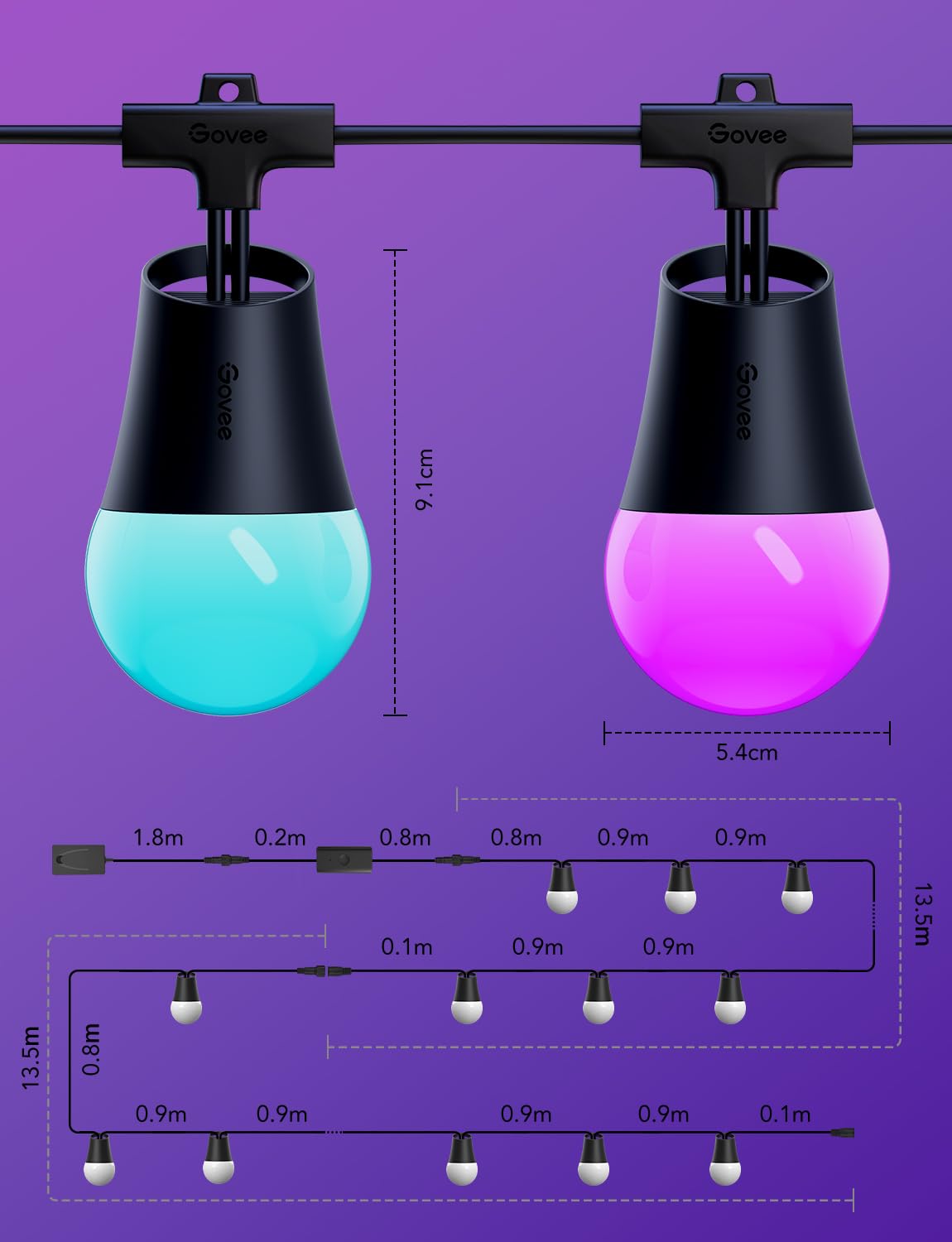 Govee two-rope setup creates a longer, seamless glow.