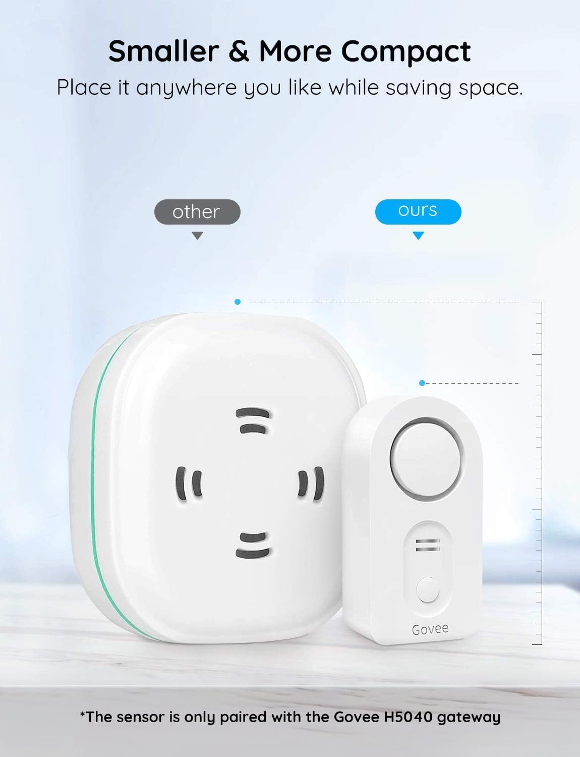 Govee Water Leak Detectors 5 pack alarm with adjustable 0 to 100 dB for clear alerts