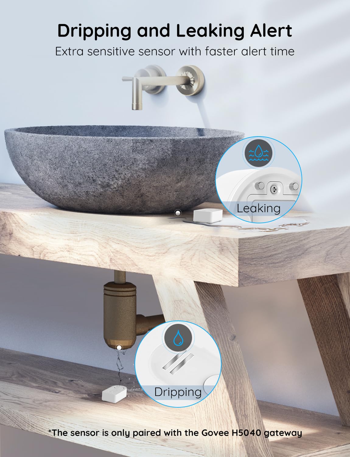 Govee IP66 waterproof design for reliable use in humid areas like bathrooms