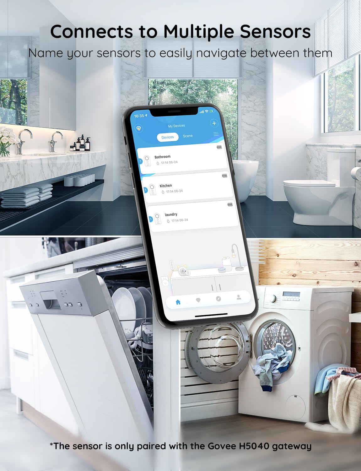 Govee detector with mute button to silence false alarms after finding the leak