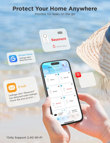 Govee WiFi water sensor 2-pack back probes show broader coverage for leaks
