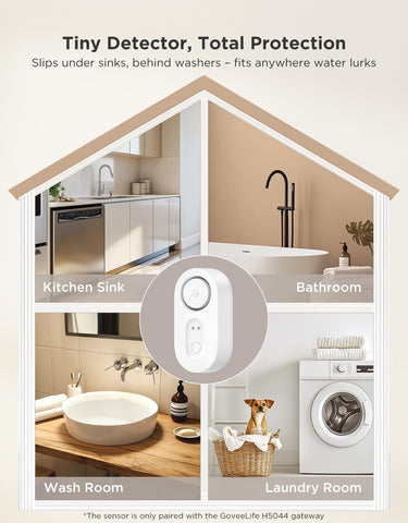 GoveeLife water leak detector helps protect homes with early detection and quick response.