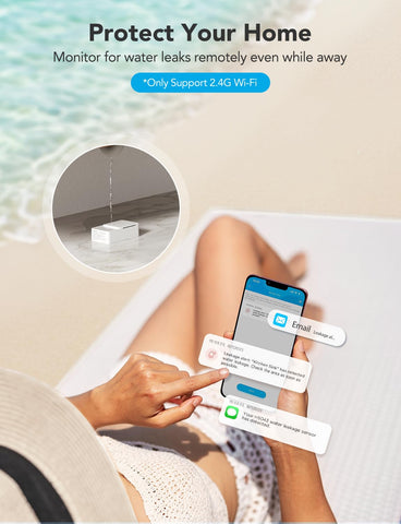 GoveeLife Leak Detector 2 in use in kitchen with real-time alerts at a glance.