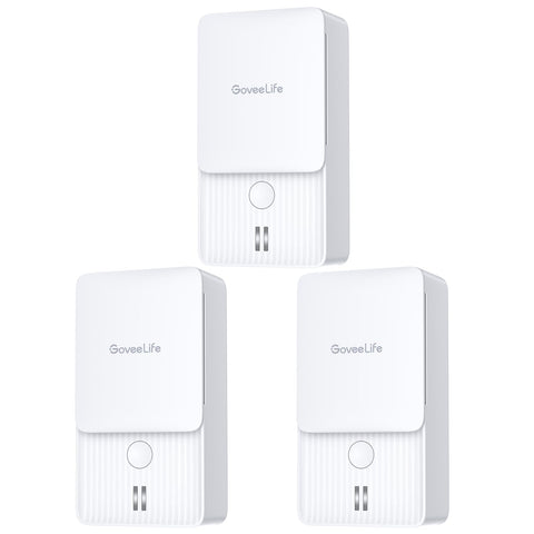 GoveeLife water leak detectors 3-pack front view with audible alert ready.