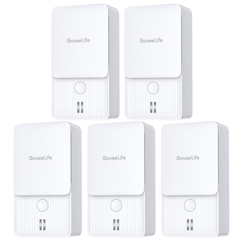 GoveeLife water leak detectors 5-pack front view showing compact design for discreet placement