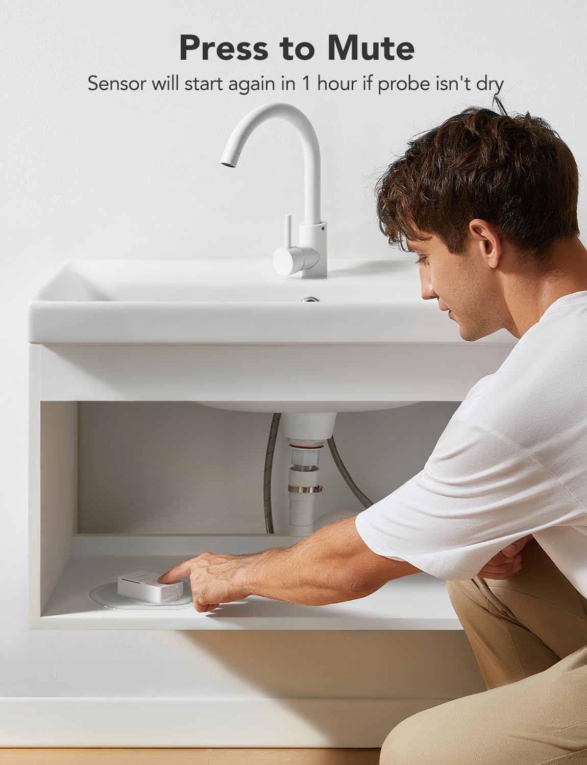 Mute and snooze feature demonstrated on GoveeLife water leak detector