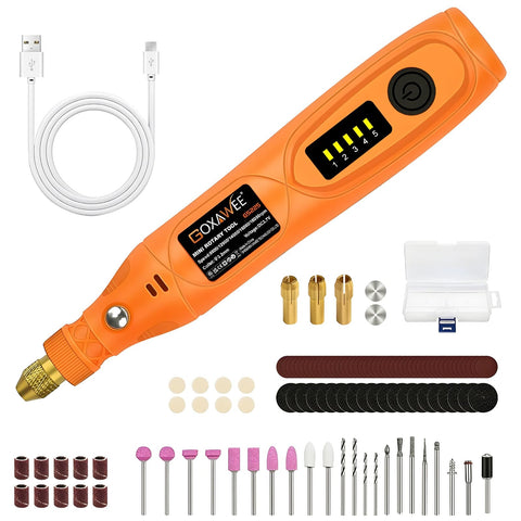 GOXAWEE mini rotary tool front view, compact design for precise crafts
