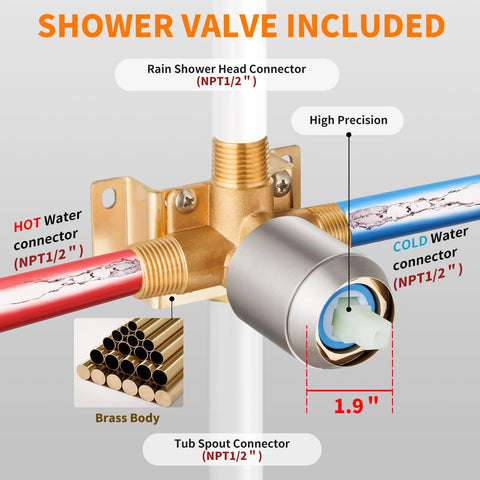 GOXIUHAN brushed nickel finish resists corrosion in humid bathrooms.