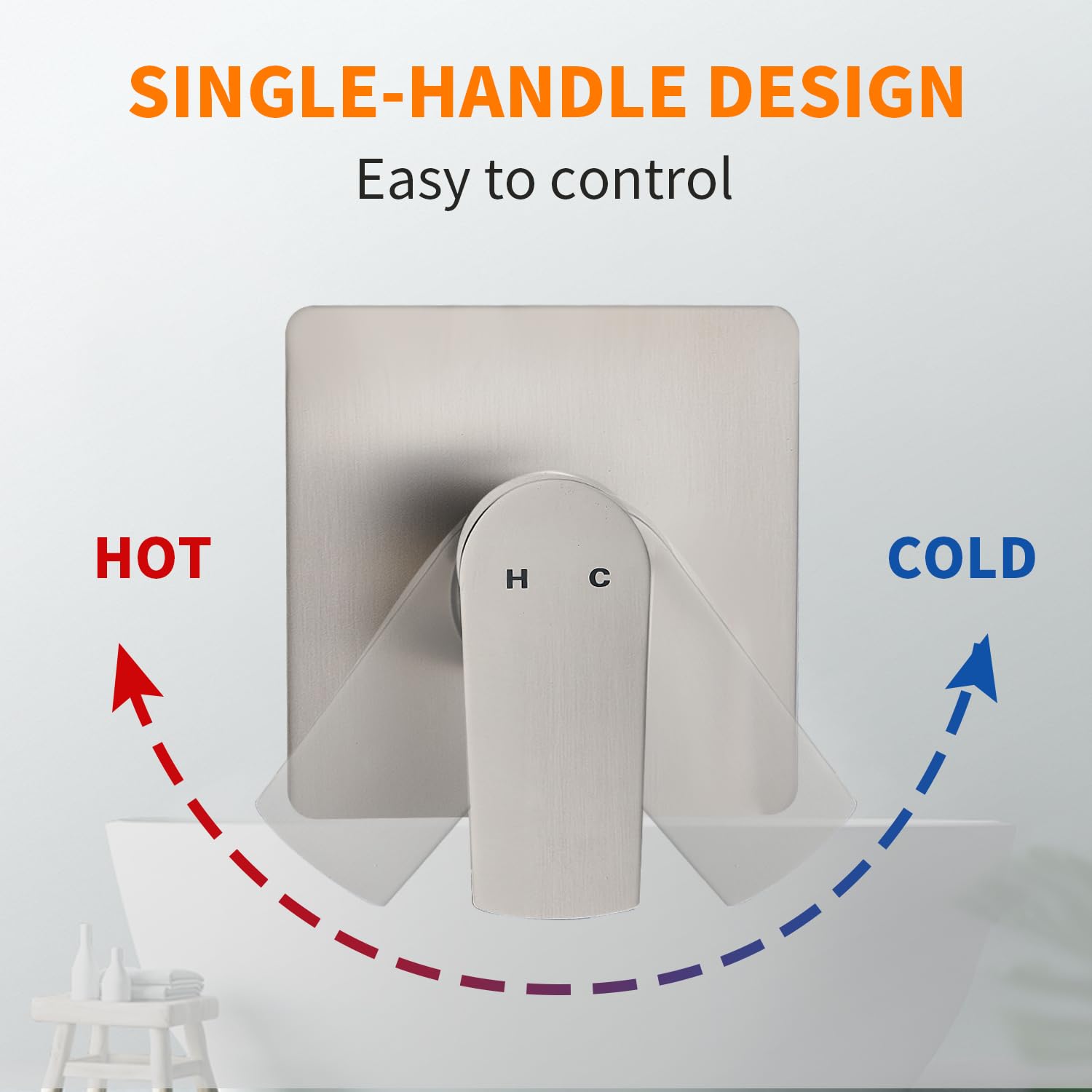 GOXIUHAN complete tub shower package includes valve trim, head, arm, and spout.