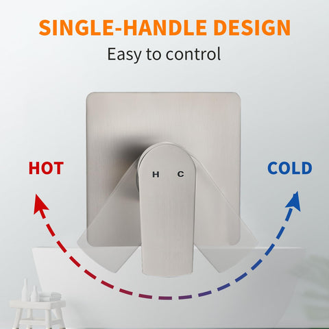 GOXIUHAN complete tub shower package includes valve trim, head, arm, and spout.