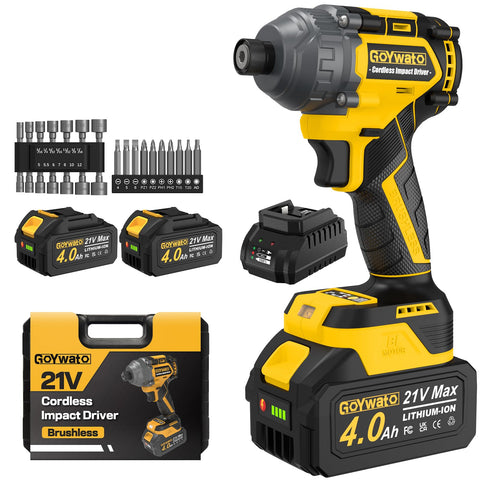 GoYwato cordless impact driver in use tightening furniture efficiently