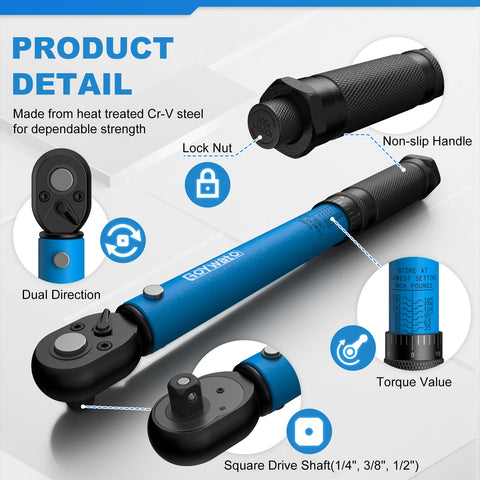 GoYwato three-eighths-drive torque wrench ideal for general maintenance tasks.