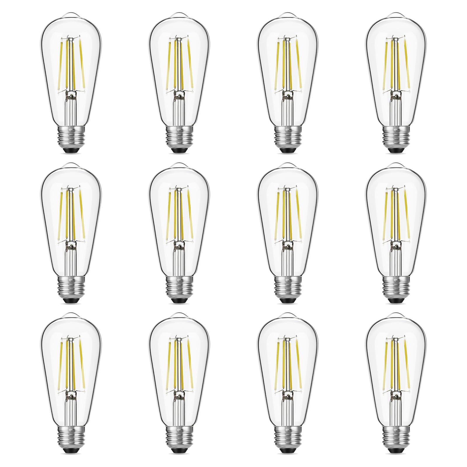 Gozelux dimmable vintage Edison bulb in clear glass for open fixtures