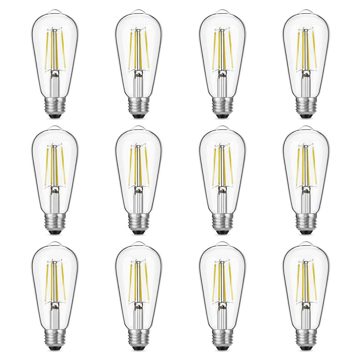 Gozelux dimmable vintage Edison bulb in clear glass for open fixtures