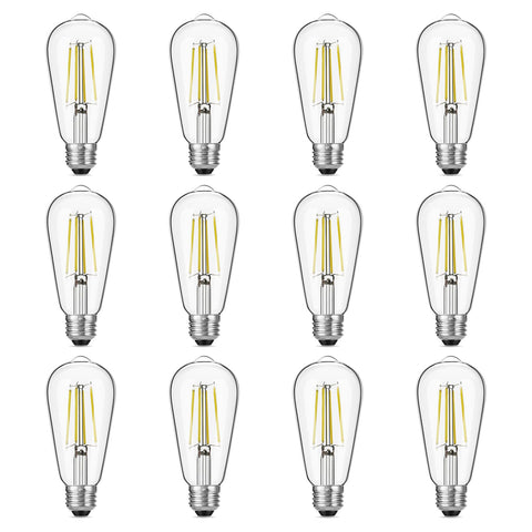 Gozelux dimmable vintage Edison bulb in clear glass for open fixtures
