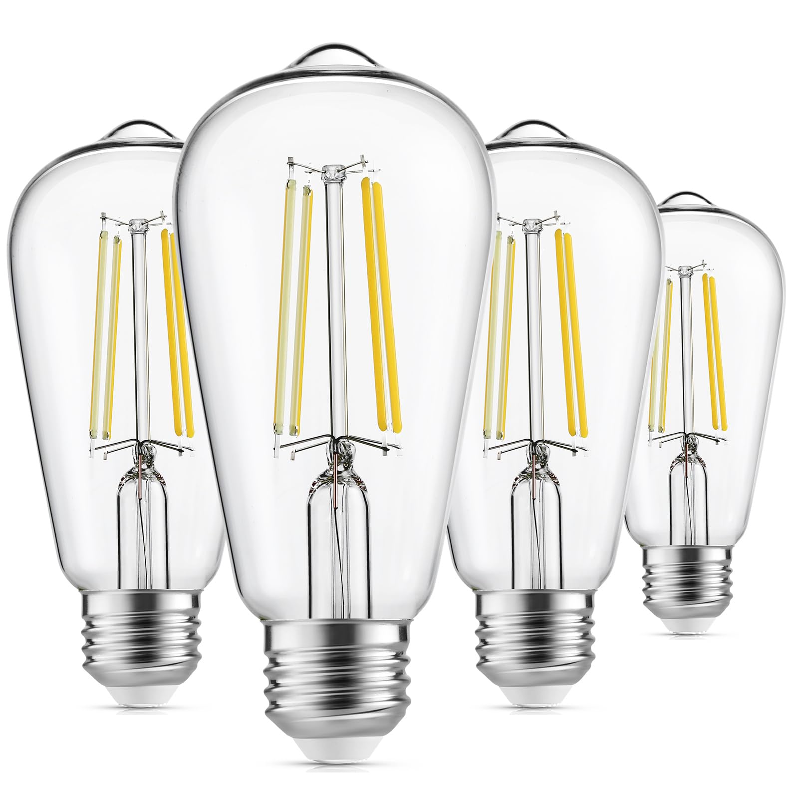 Gozelux Edison bulbs with clear glass in a dimmable setup for vintage ambiance