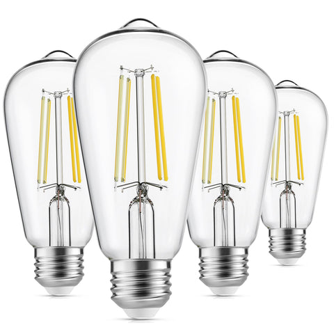 Gozelux Edison bulbs with clear glass in a dimmable setup for vintage ambiance
