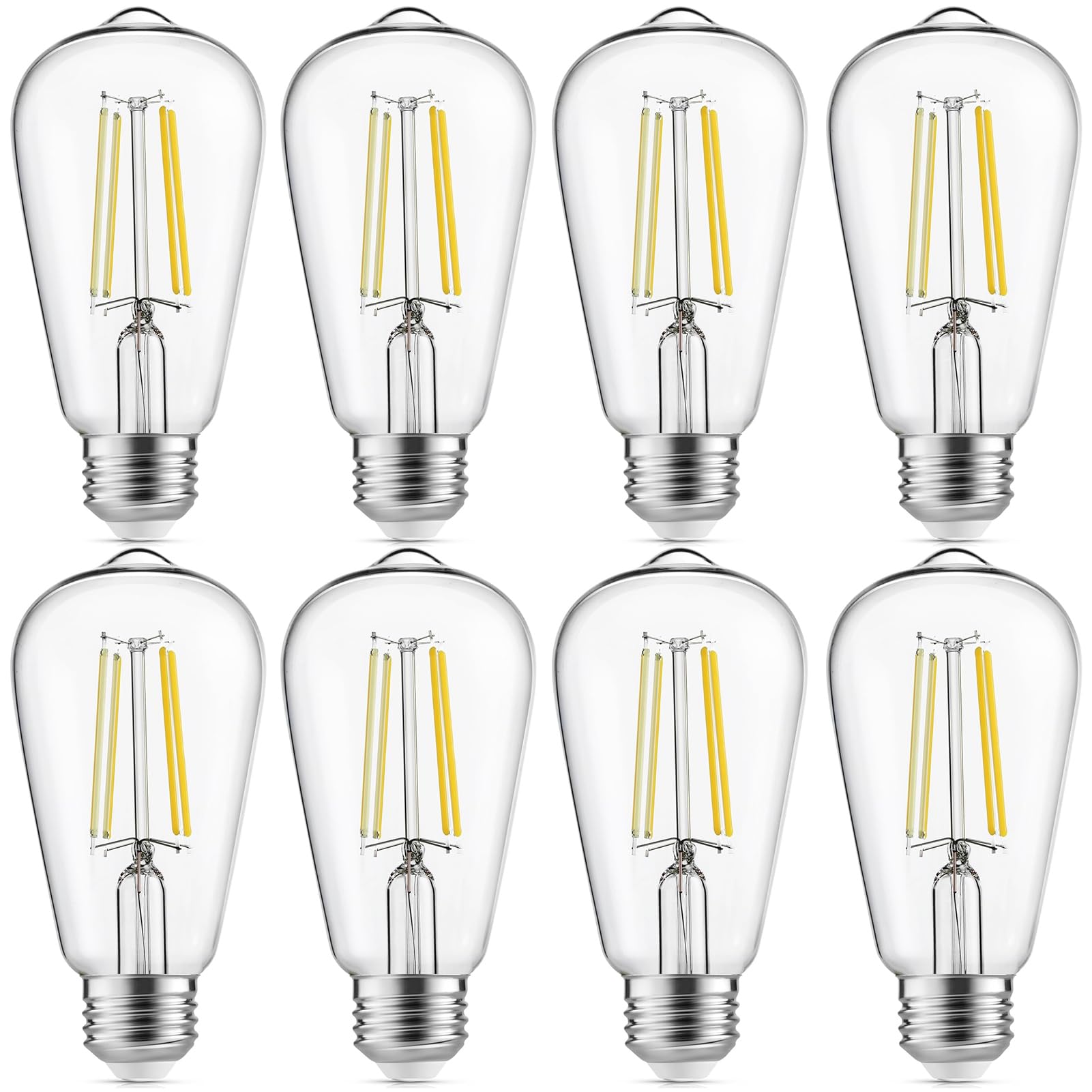 Gozelux Edison bulb shows 60W-equivalent brightness in vintage clear glass.
